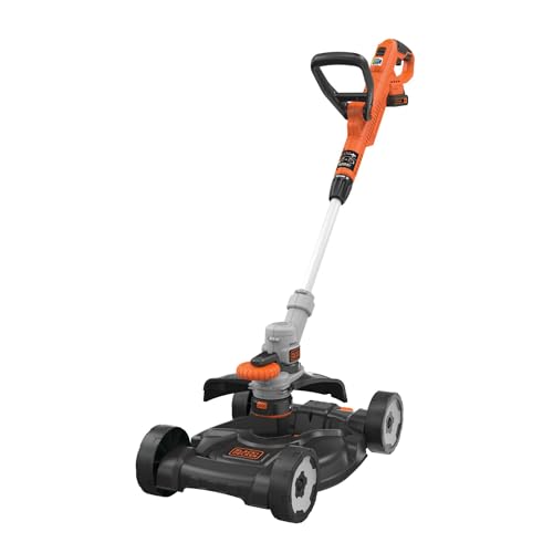 BLACK+DECKER Akku-Rasentrimmer 18V POWERCONNECT 3-in-1, Rasentrimmer, Rasenkantenschneider & Grasschneider, Einfacher Wechsel zum Rasenmäher für Kleine Gärten – STC1820CM-QW