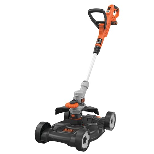 BLACK+DECKER 3-in-1 Multi-Trimmer-Set Rasentrimmer mit Akku Rasenkantenschneider (18V 2,0Ah Rasentrimmer mit Rasenmäheraufsatz, speziell für kleinste Rasenflächen und schwieriges Gelände) STC1820CM