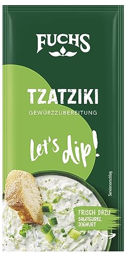 Fuchs Gewürze - Let's dip! Tzatziki Gewürzzubereitung, Gewürz für die Zubereitung von griechischem Tzatziki, 10 g im Beutel