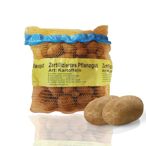 Pflanzkartoffeln Sorte: Linda,10 kg (ca. 140 Stück), festkochend, Premium Saatkartoffeln, Zertifiziertes Pflanzgut, das Original vom Fachmann