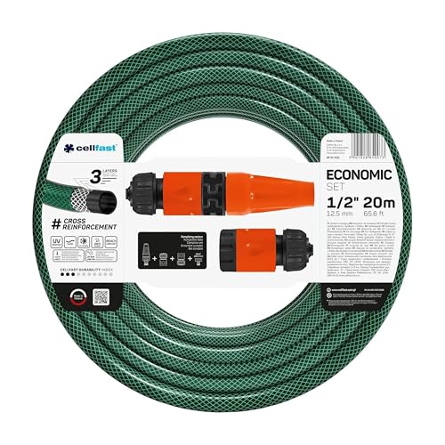 CELLFAST Sprenger Set Gartensprinkler Rasensprenger Für Rasen Blumen Pflanzen Schnellanschluss Verbindung Economic