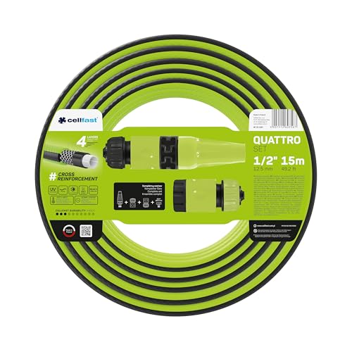 CELLFAST Reinigungsspritze Reinigungslanze Set Gartensprinkler Rasensprenger Für Rasen Blumen Pflanzen Schnellanschluss Verbindung Quattro