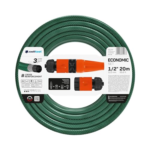 CELLFAST Sprenger Set Gartensprinkler Rasensprenger Für Rasen Blumen Pflanzen Schnellanschluss Verbindung Economic